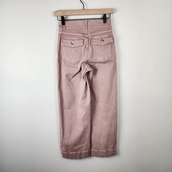 Spanx sz XS cropped wide leg stretch pants mauve - Picture 6 of 13
